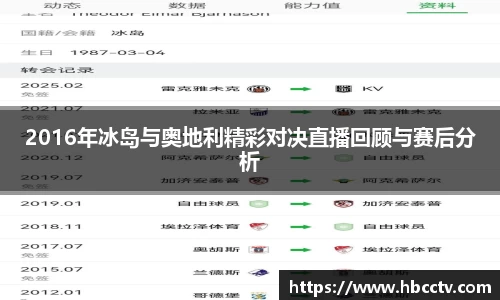 2016年冰岛与奥地利精彩对决直播回顾与赛后分析