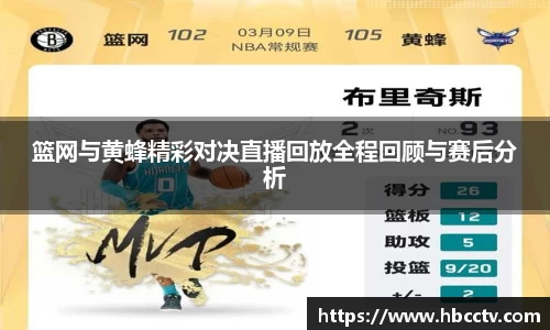 篮网与黄蜂精彩对决直播回放全程回顾与赛后分析